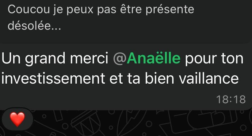 Avis whatsapp de participants aux formations Shake ta Com