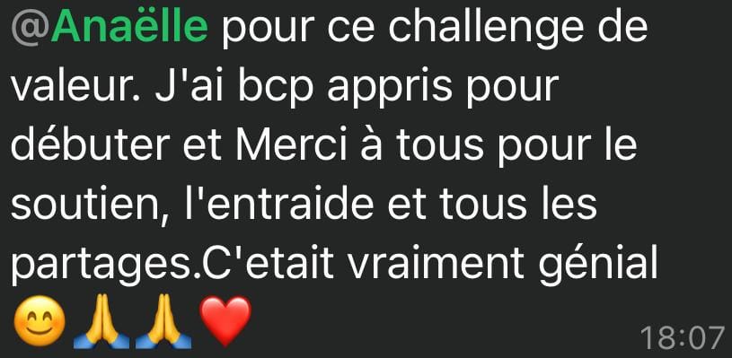 Avis whatsapp de participants aux formations Shake ta Com