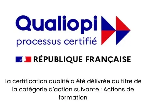 Logo Qualiopi - la certification qualité a été délivrée au titre de la catégorie d'action suivante : Actions de formation